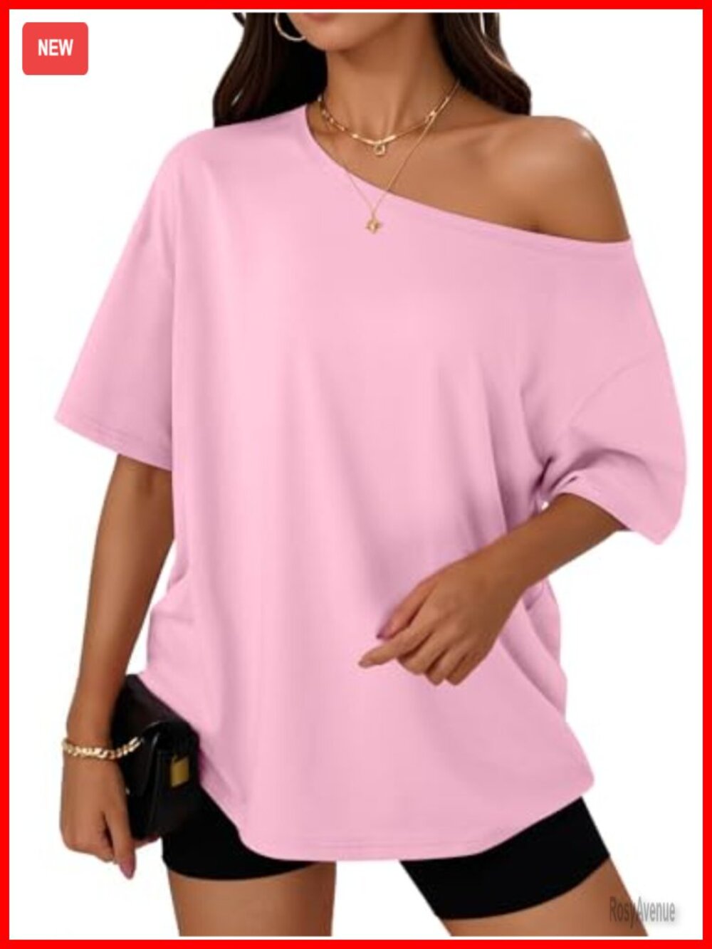 Oversized Off Shoulder Short Sleeve T-Shirt
